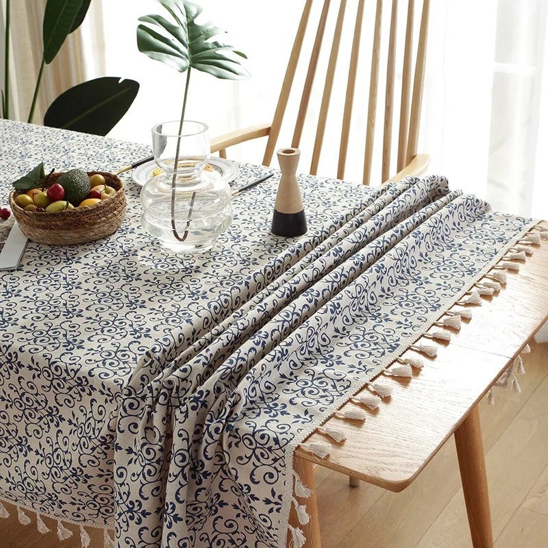 Bluejw Small Fresh Embroidered Linen Tablecloths for Home Use for Wedding Hotel Party Restaurant Events - Image 1